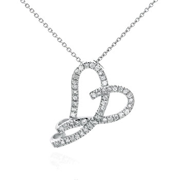 Sterling Silver Cubic Zirconia  CZ  Heart Pendant
