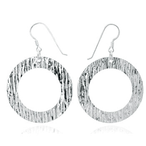 925 Sterling Silver High Polish Stamp Cut Dangle Earring