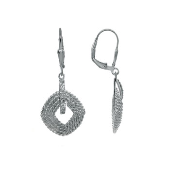 Sterling Silver Leverback Plain Earrings