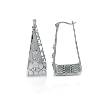 Sterling Silver White Topaz Fashion Earrings