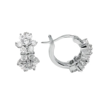 Sterling Silver Cubic Zirconia Round CZ Earrings