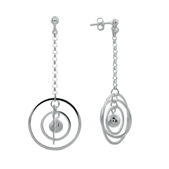  925 Silver High Polish Dangle Earrings