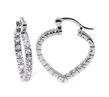 Sterling Silver CZ In & Out Cubic Zirconia Earrings
