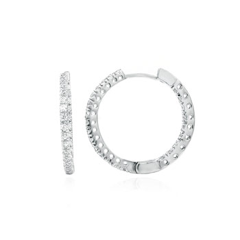  925 Silver Cubic Zirconia Pave Setting In & Out Round CZ Earrings