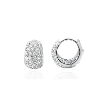  Sterling Silver Cubic Zirconia Round CZ Earrings