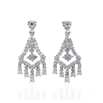 Sterling SilverCubic Zirconia CZ Chandelier Earrings