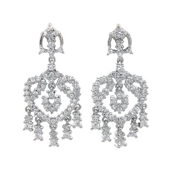 Sterling SilverCubic Zirconia CZ Chandelier Earrings