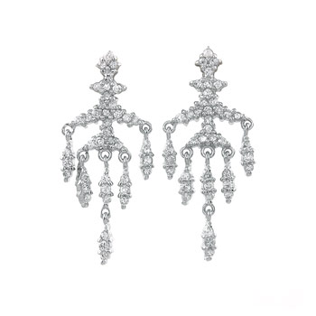 Sterling Silver Cubic Zirconia Chandelier Earrings
