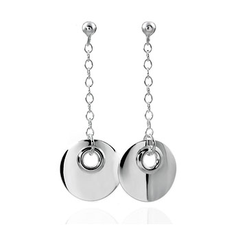 925 Sterling Silver Italian Fashion Design Dangle Earrings