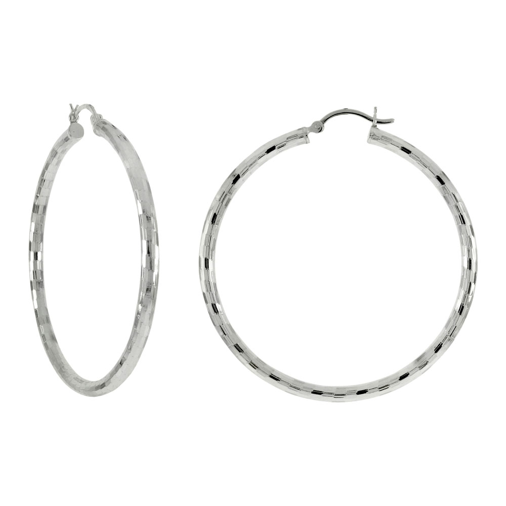 Wholesale Sterling Silver D/C Hoop Earrings