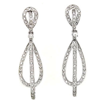 Sterling Silver Cubic Zirconia CZ Dangle  Earrings