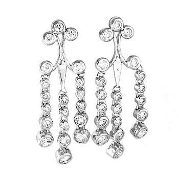 Sterling SilverCubic Zirconia CZ Chandelier Earrings