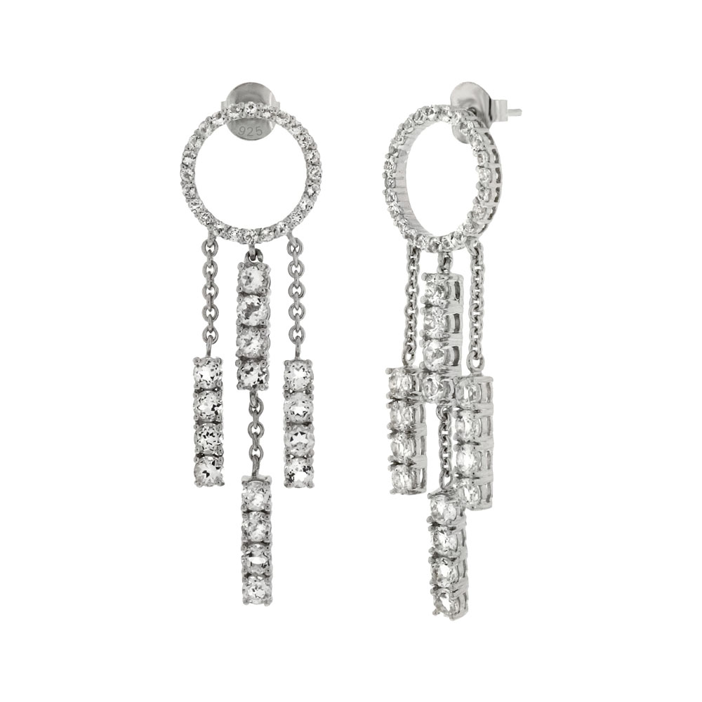 Wholesale Sterling Silver Chandelier Cubic Zirconia Earrings