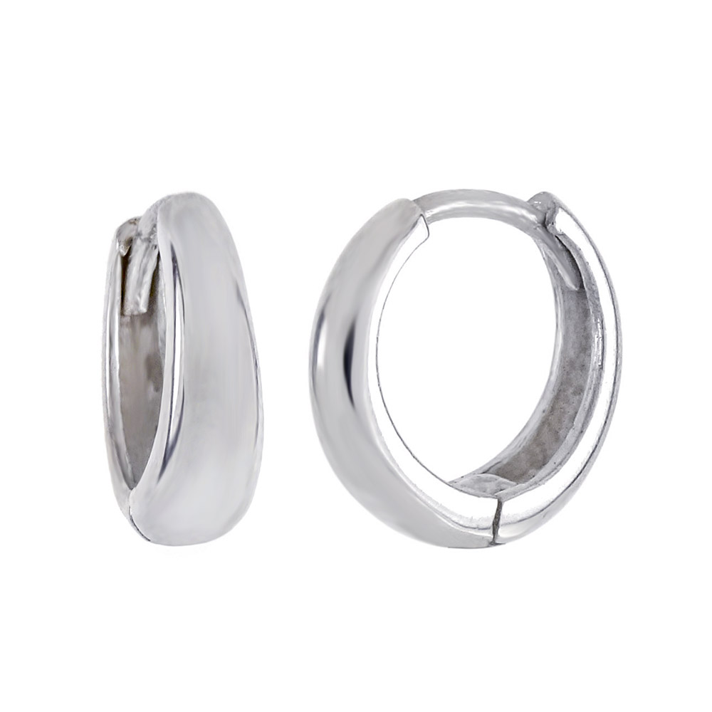 Wholesale Sterling Silver Plain Huggie Hoop Earrings