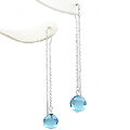 Sterling Silver Cubic Zirconia Dangle Stiletto Earrings